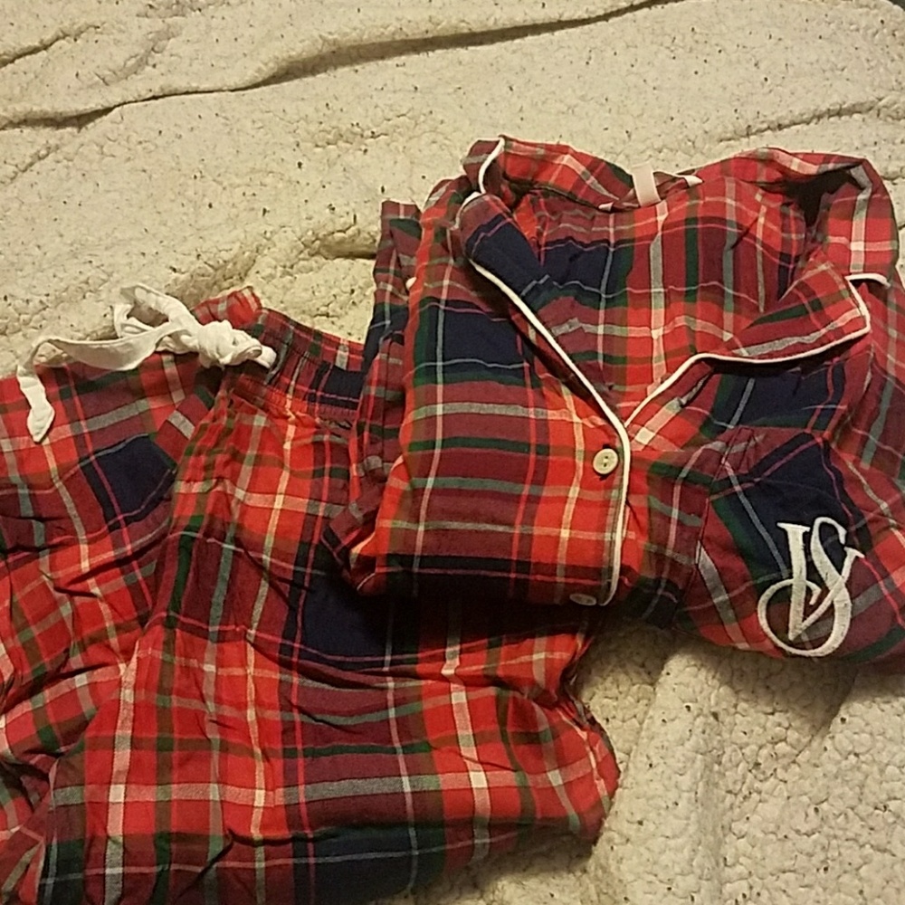 Victorias Secret LS Plaid Pajama Set